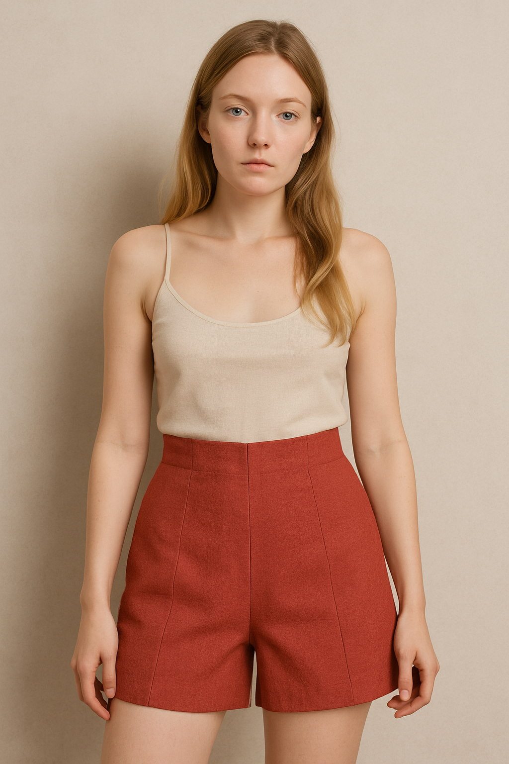 Shorts Para Mujer Estilo Lino Tiro Alto Y51104 Rustico