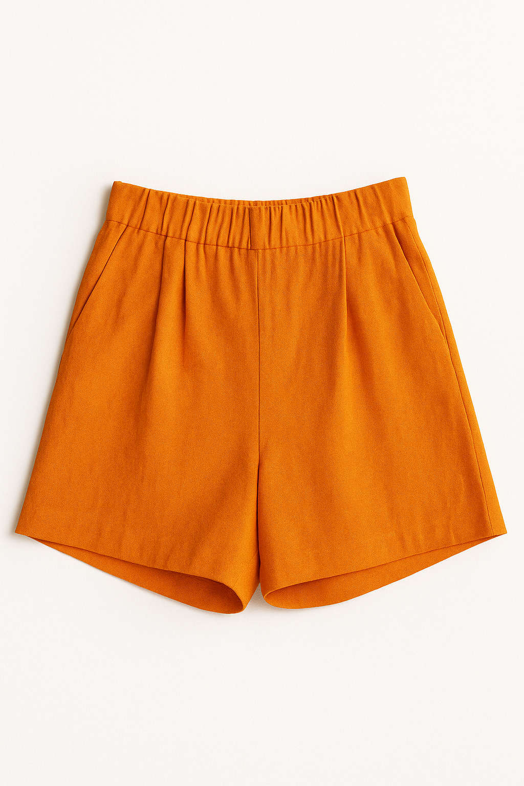 Shorts Para Mujer Estilo Lino Tiro Alto Y51104 Naranja
