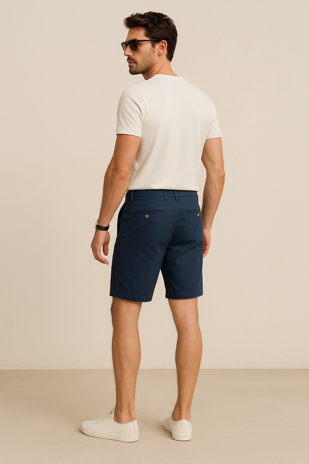 Bermudas Para Hombre Algodon GBCOTST Marino