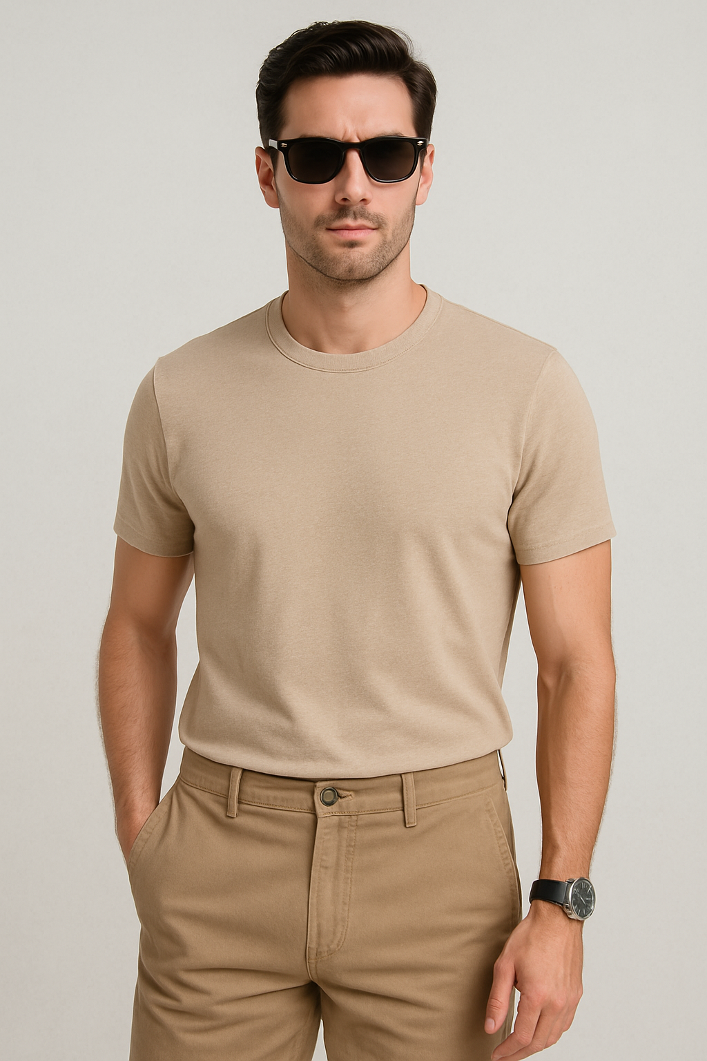 Bermudas Para Hombre Algodon GBCOTST Kaki