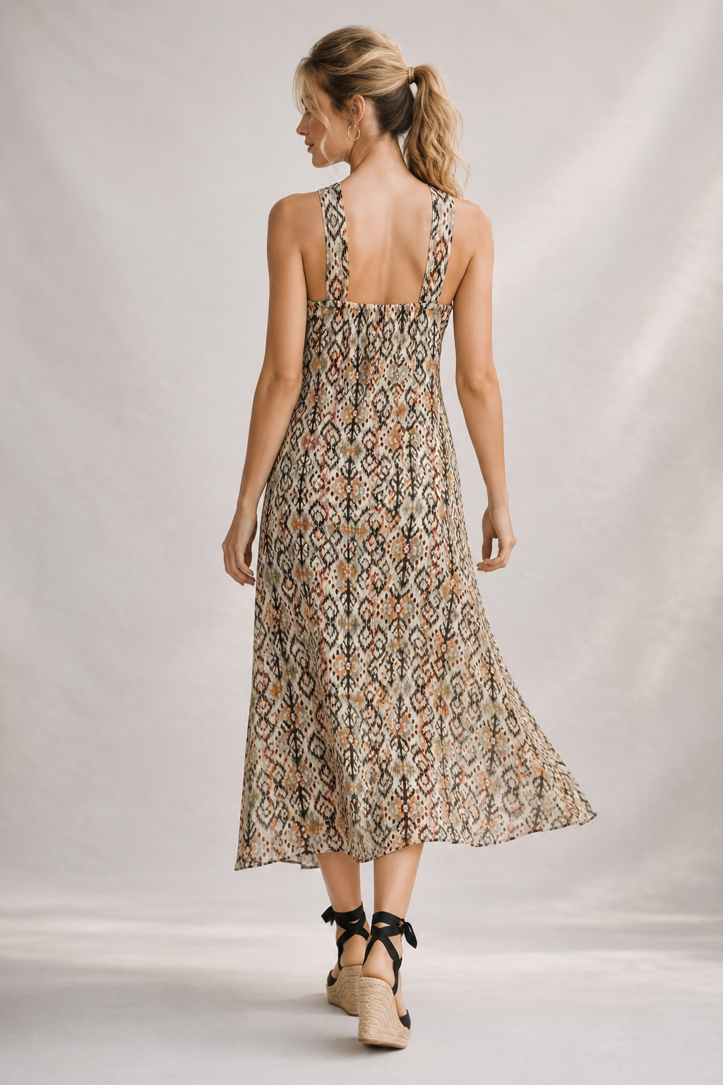 Vestidos Para Mujer Largo Cuello Halter Suelto Con Nudo S61111 Unico