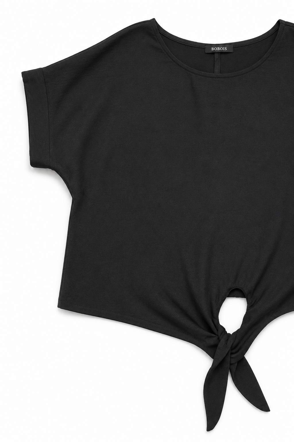 Blusas Para Mujer Lisa Básica Con Nudo N61145 Negro