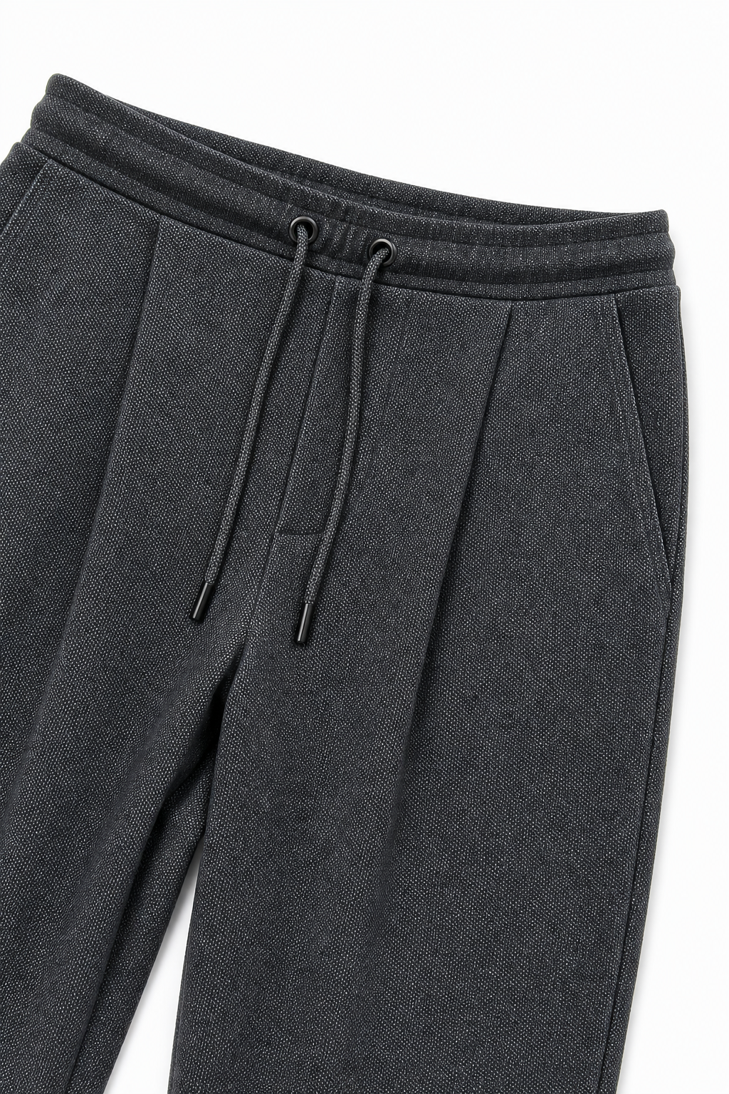 Pantalones Para Hombre Con Jareta y Pinzas Tejido G61401 Negro