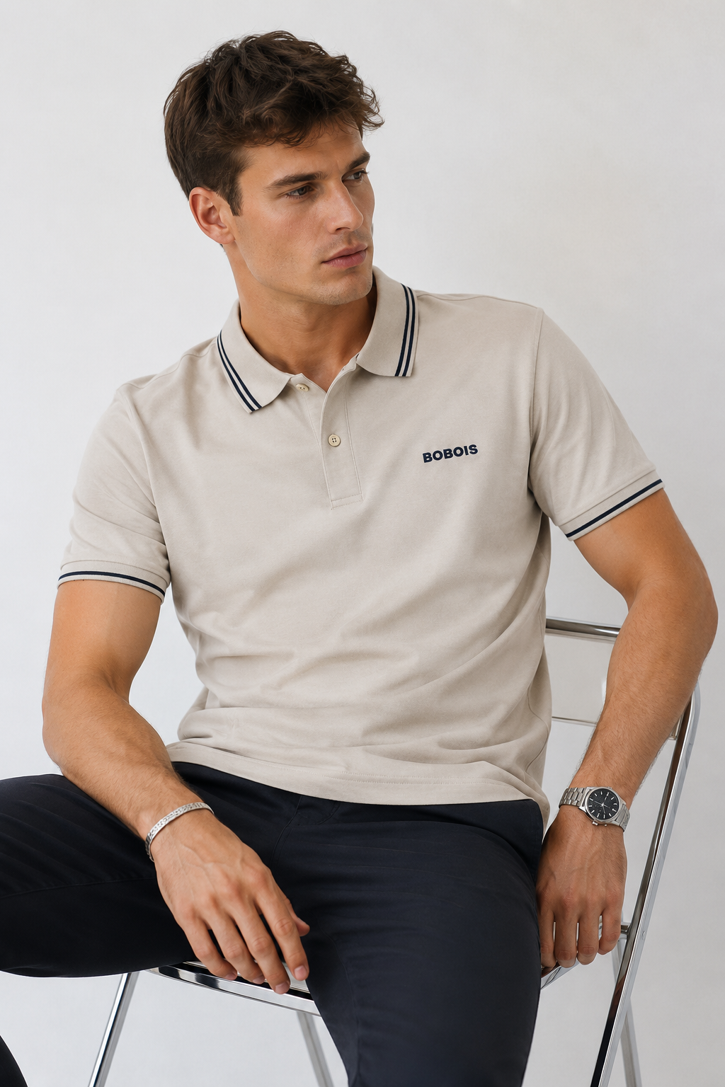 Playeras Polo Para Hombre Básica con Rayas APOLRS Arena