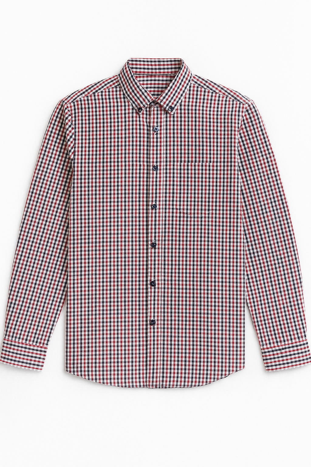 Camisas Para Hombre Cuadros Clásica Con Bolsillo B55203 Rojo