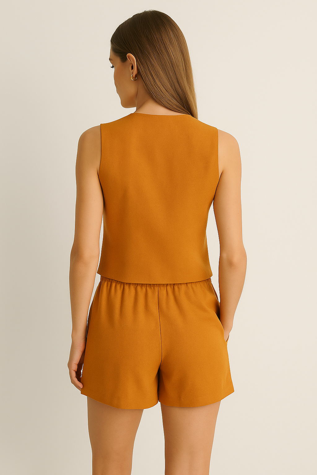 Shorts Para Mujer Basicos Con Elastico Y51103 Naranja