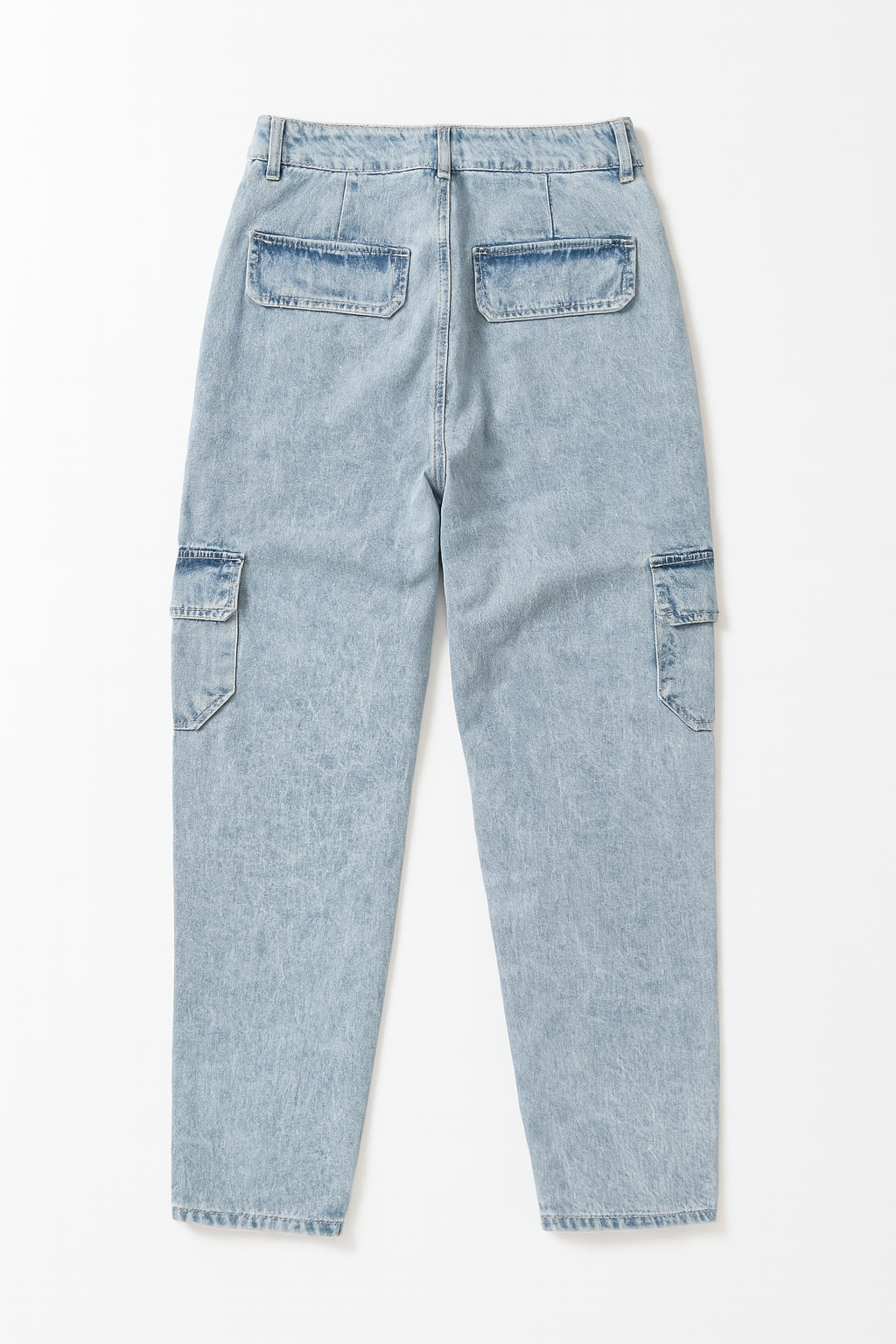 Jeans Para Mujer Mezclilla Tipo Cargo V41102 Bleach