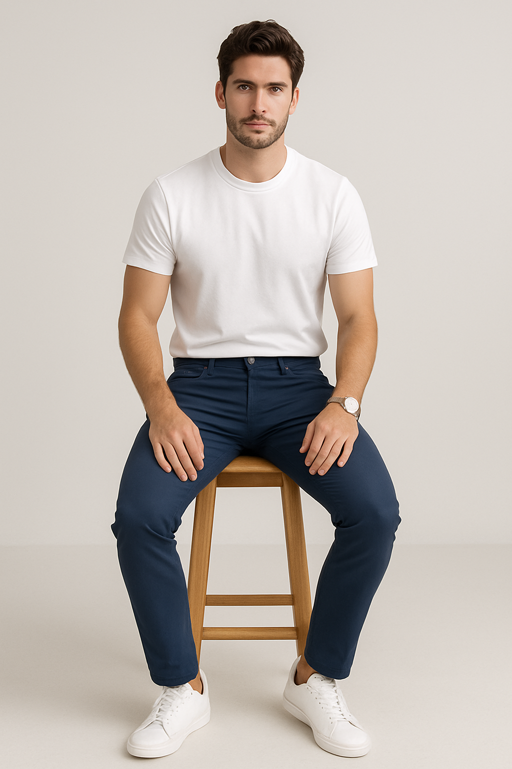 Pantalones Para Hombre De Vestir Flex Slim GJFLEX Marino