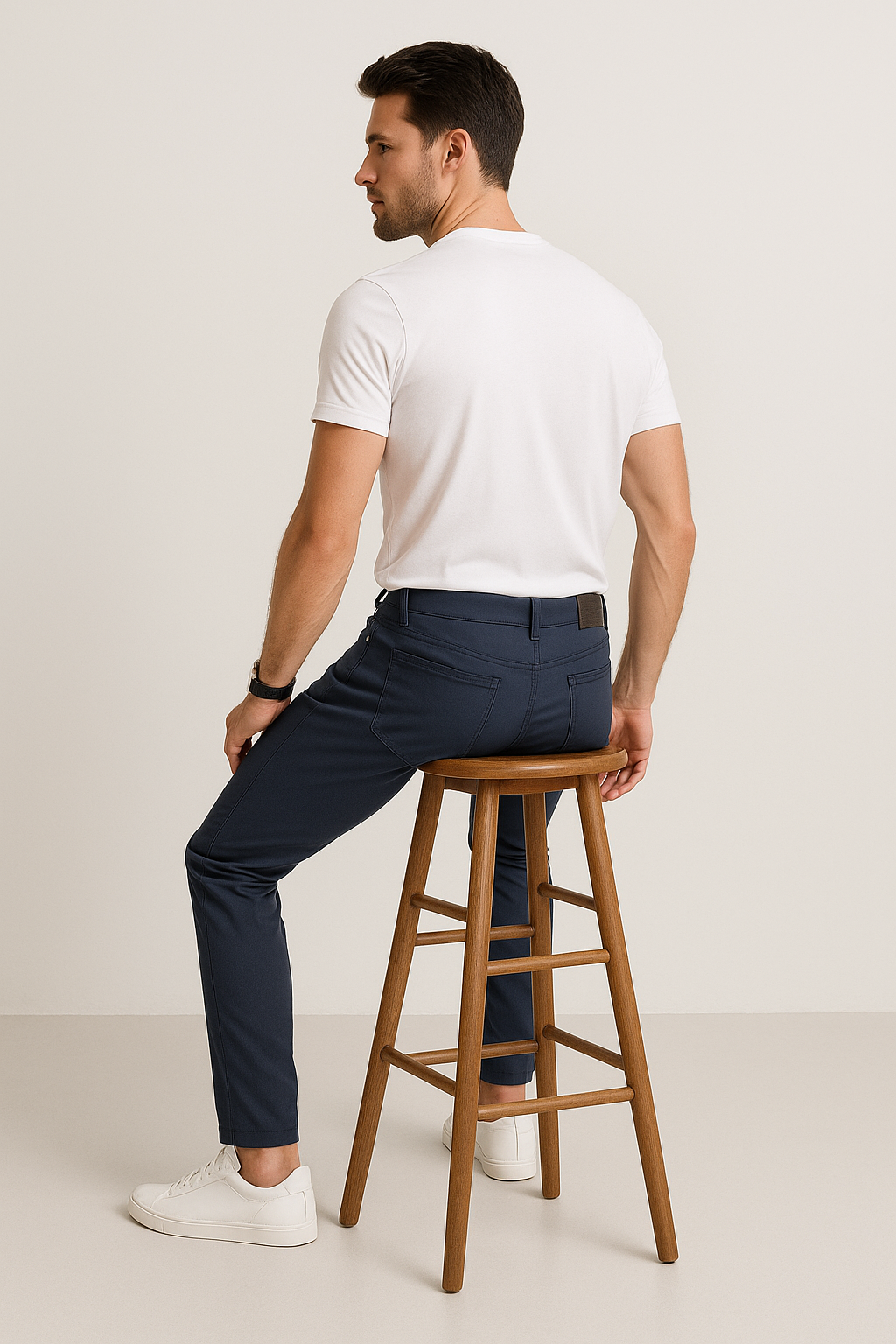 Pantalones Para Hombre De Vestir Flex Slim GJFLEX Marino