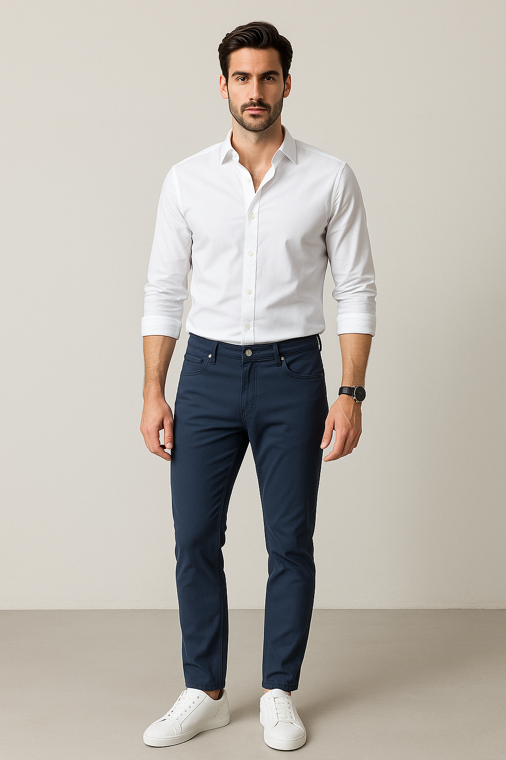 Pantalones Para Hombre De Vestir Flex Slim GJFLEX Marino