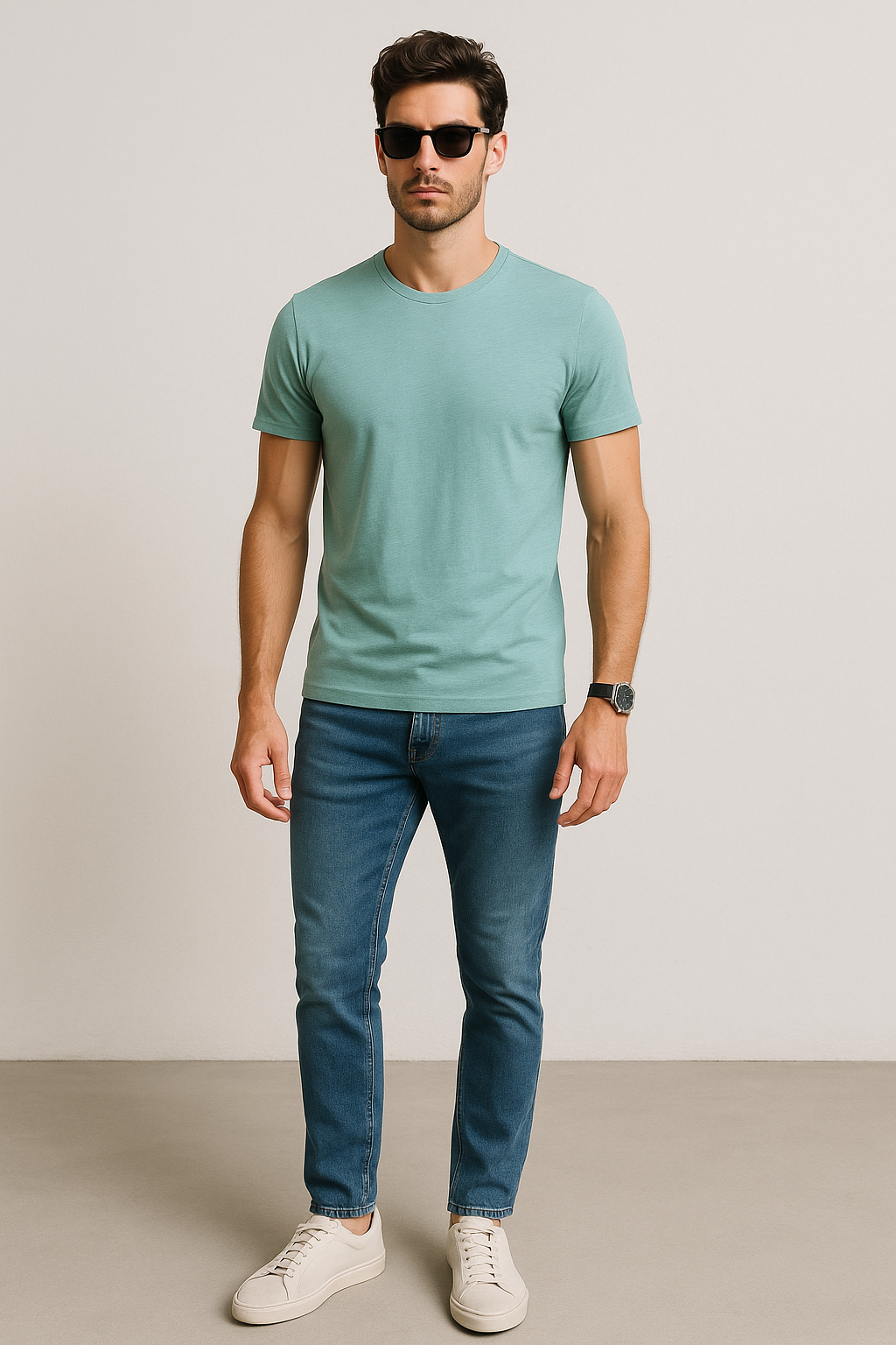 Playeras Para Hombre Cuello Redondo Basica APCR Sage