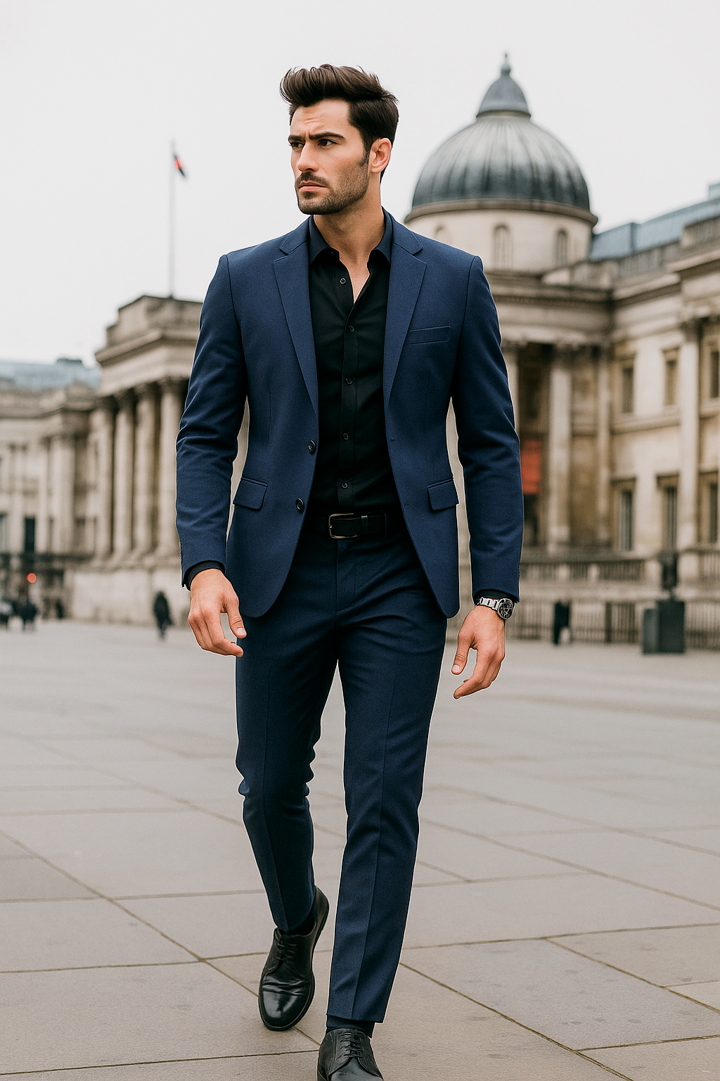 Sacos Para Hombre Liso De Punto FFILATY Marino