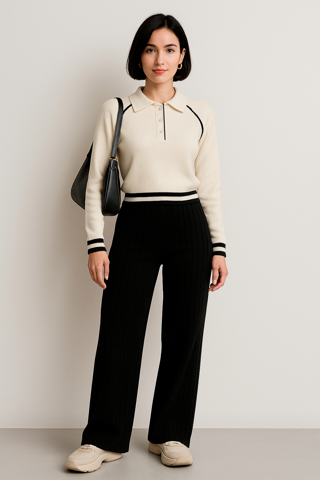 Suéteres Para Mujer Tipo Polo Manga Ranglan O53200 Crema