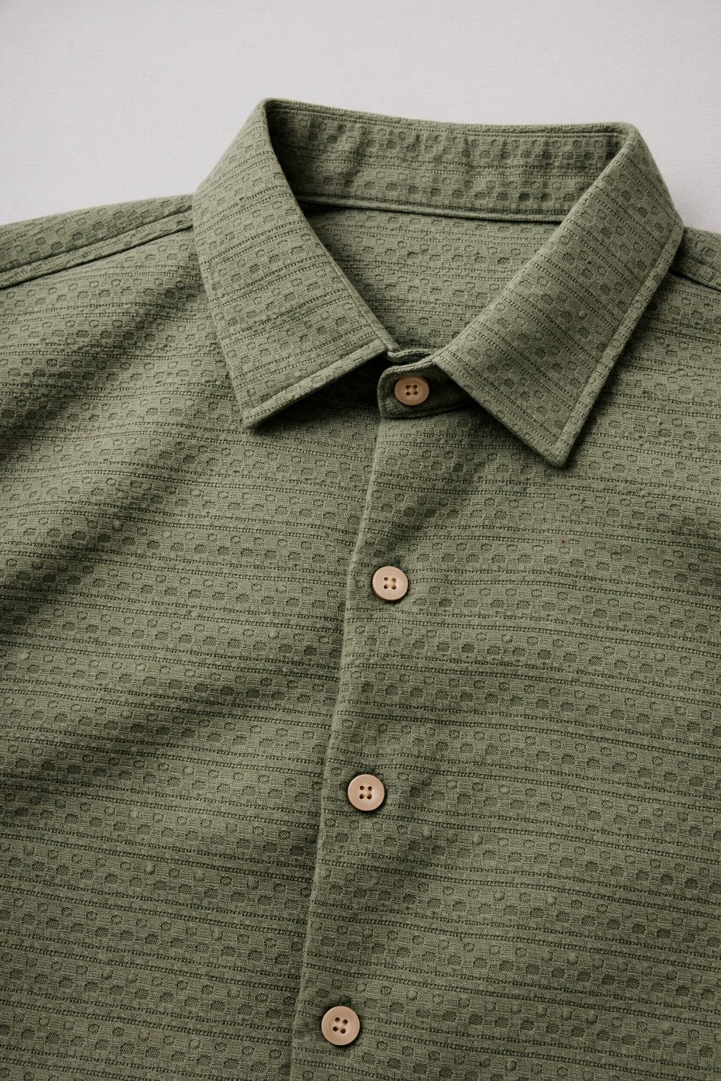 Camisas Para Hombre Relieve y Textura B61356 Olivo