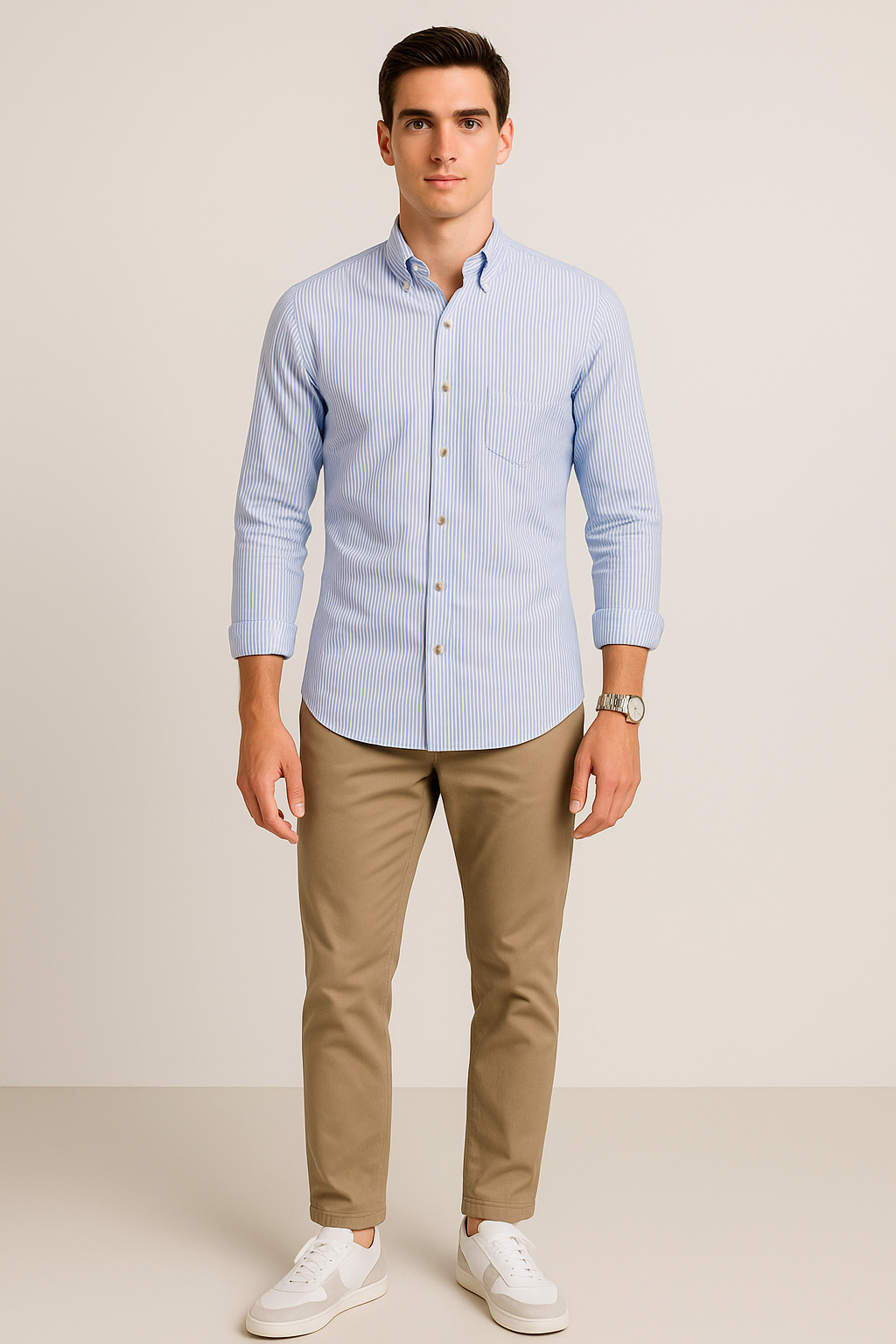 Camisas Para Hombre Regular Fit Oxford B51113 Azul