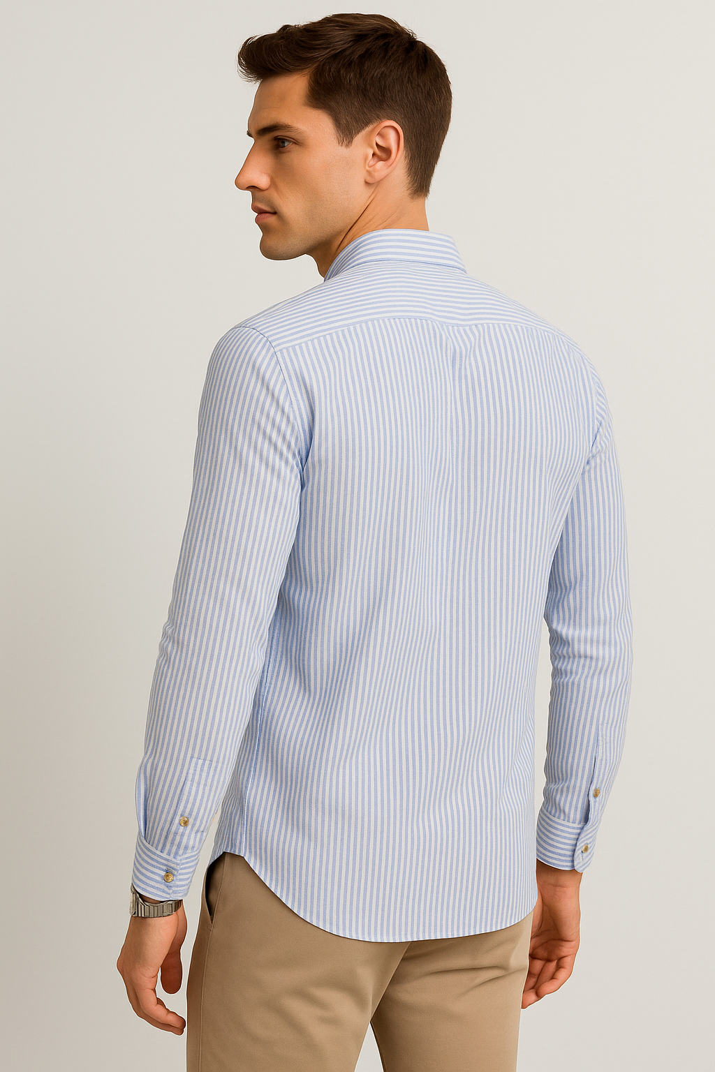 Camisas Para Hombre Regular Fit Oxford B51113 Azul