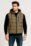 Chalecos Para Hombre Acolchado Con Capucha H45306 Topo