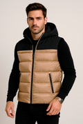 Chalecos Para Hombre Tipo Puffer Con Capucha H45305 Beige