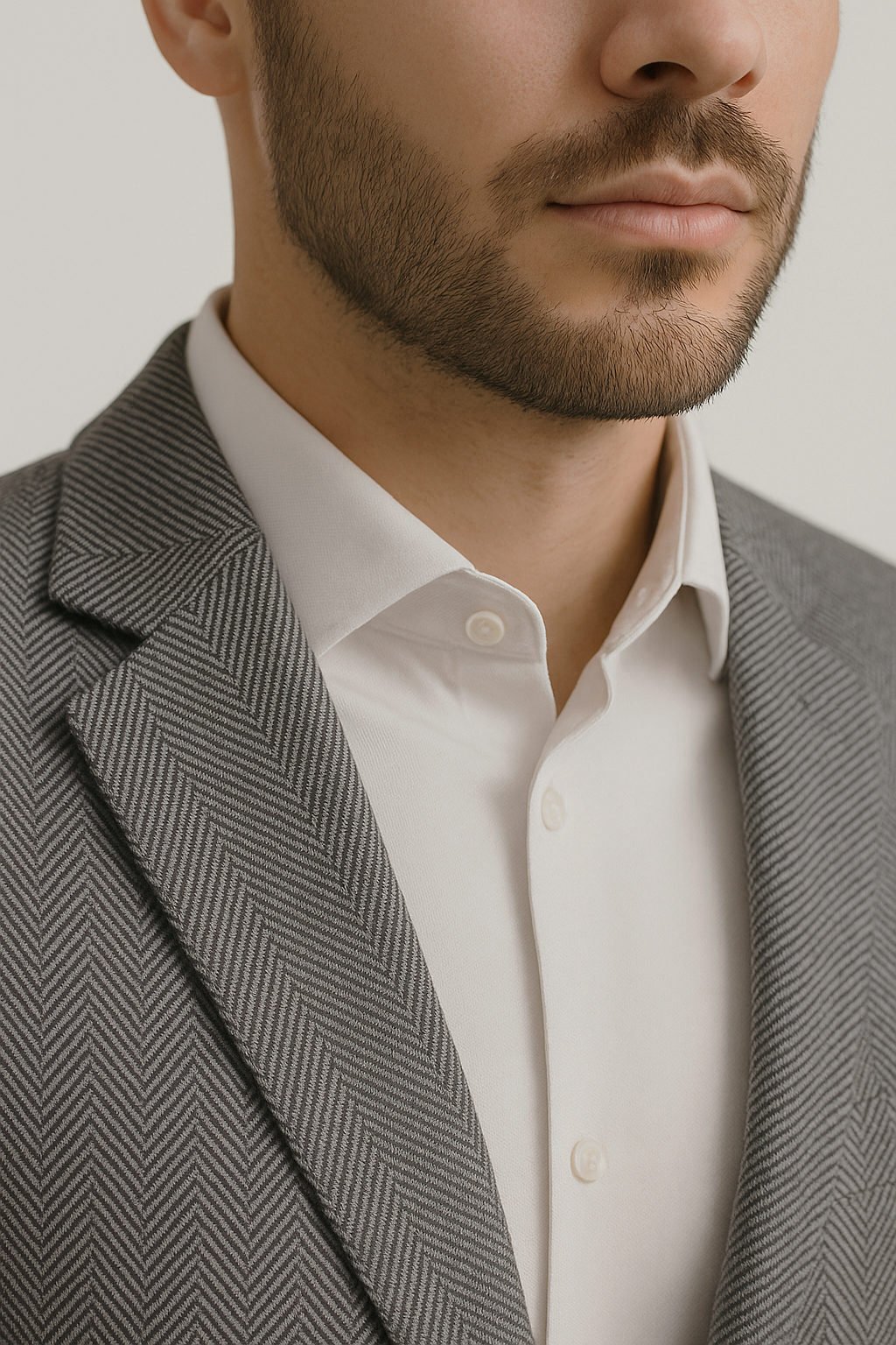 Sacos Para Hombre Tejido Plano De Espiga Con Tacto Suave FGALES Gris