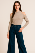 Suéteres Para Mujer Lurex Cuello Alto O53201 Arena
