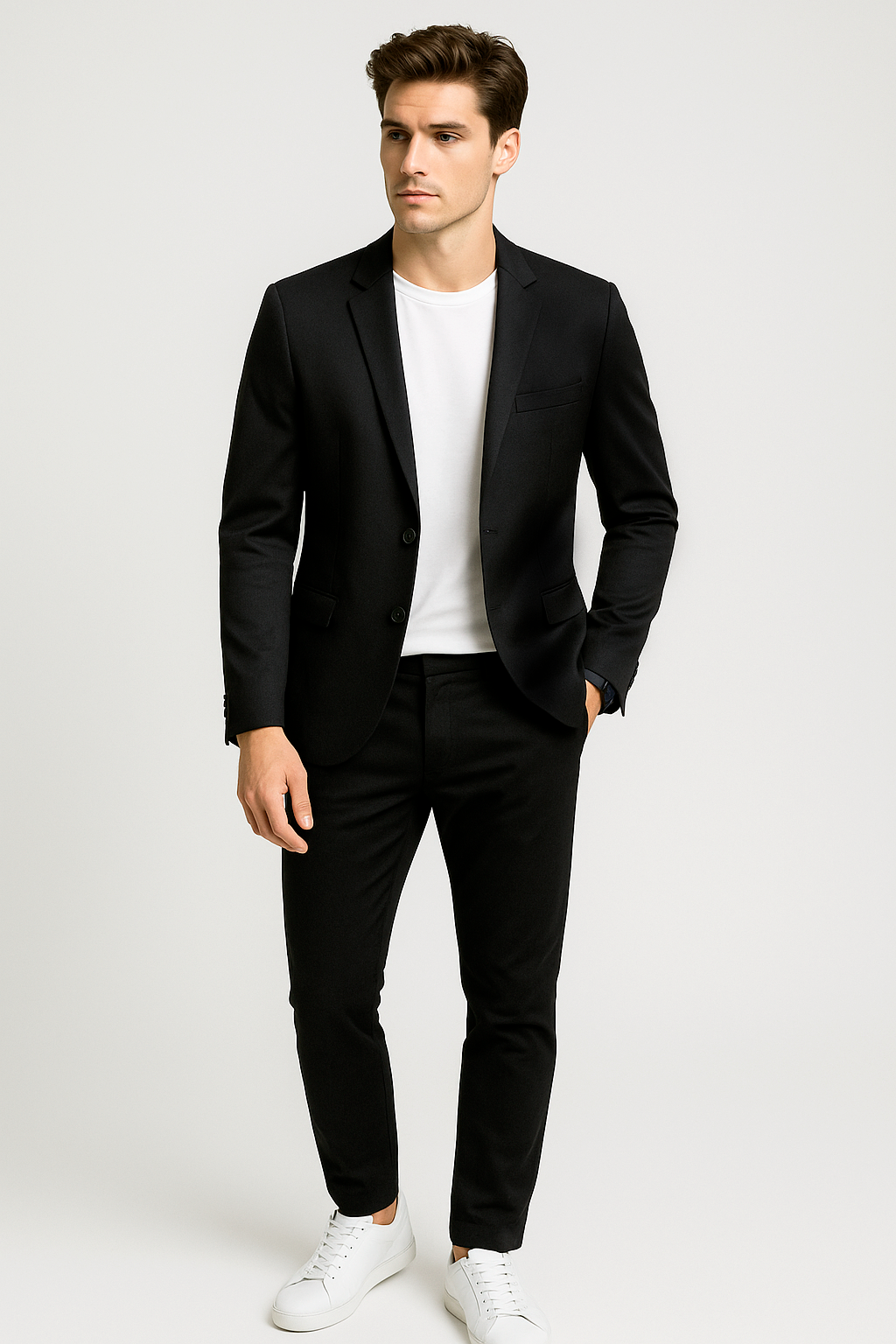 Sacos Para Hombre Liso De Punto FFILATY Negro