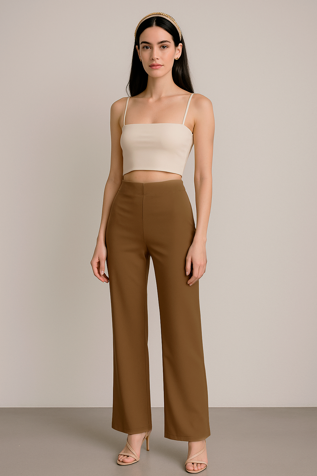 Pantalones Para Mujer Básico Caída Fluida W53116 Moka