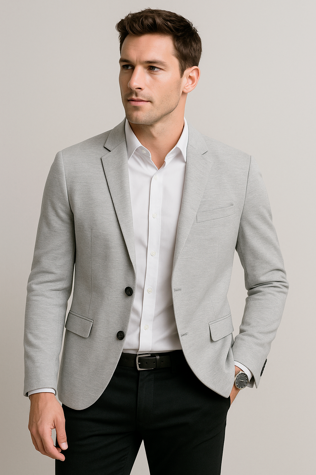 Sacos Para Hombre Liso De Punto FFILATY Jaspe