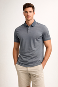Playera Polo para Hombre Casual Super Stretch Antiarrugas A61410 Gris
