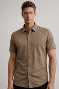 Camisas Para Hombre Relieve y Textura B61356 Cafe