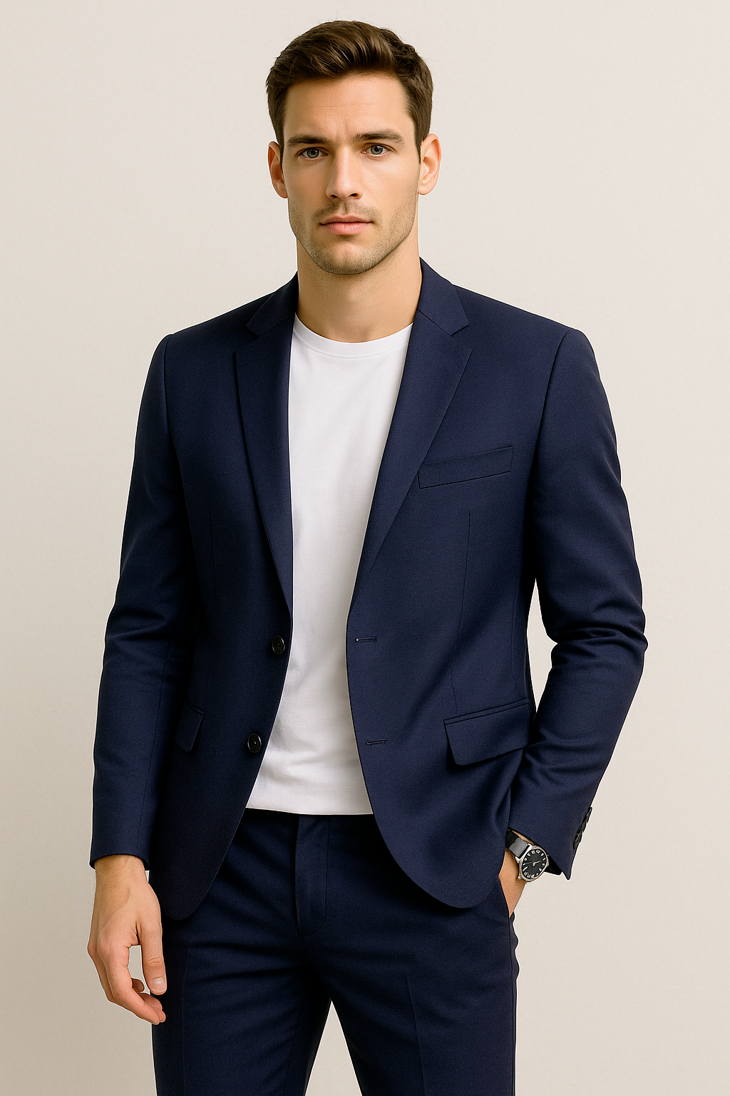 Sacos Para Hombre Liso De Punto FFILATY Marino