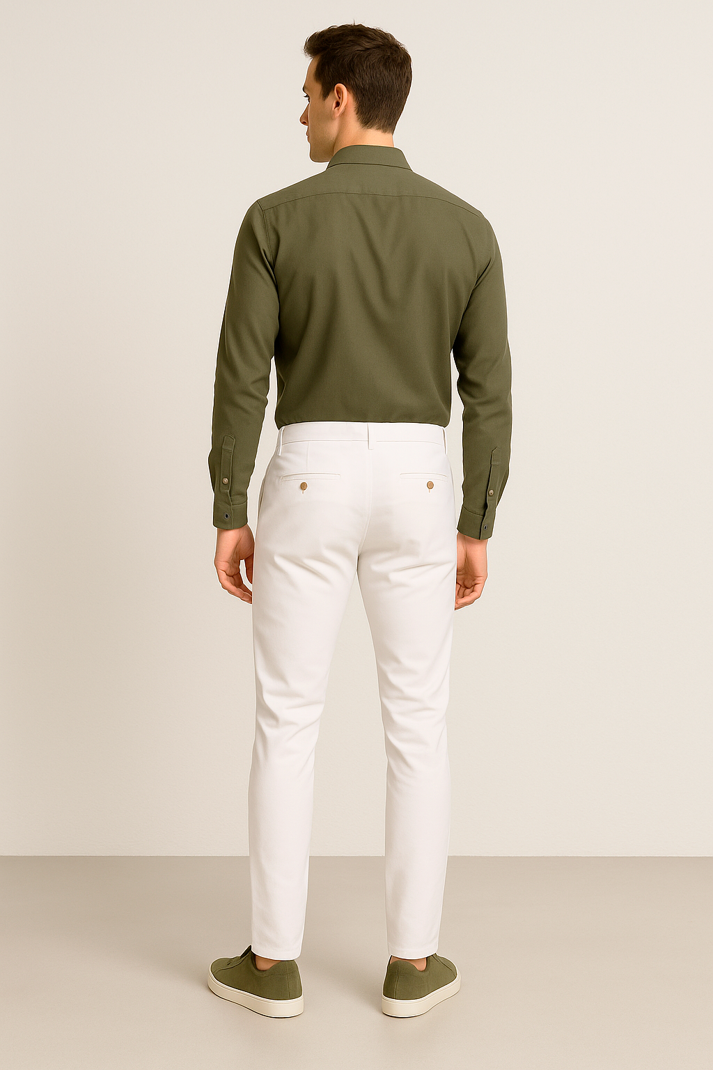 Pantalones Para Hombre Soft Stretch Slim GPAXAR Blanco