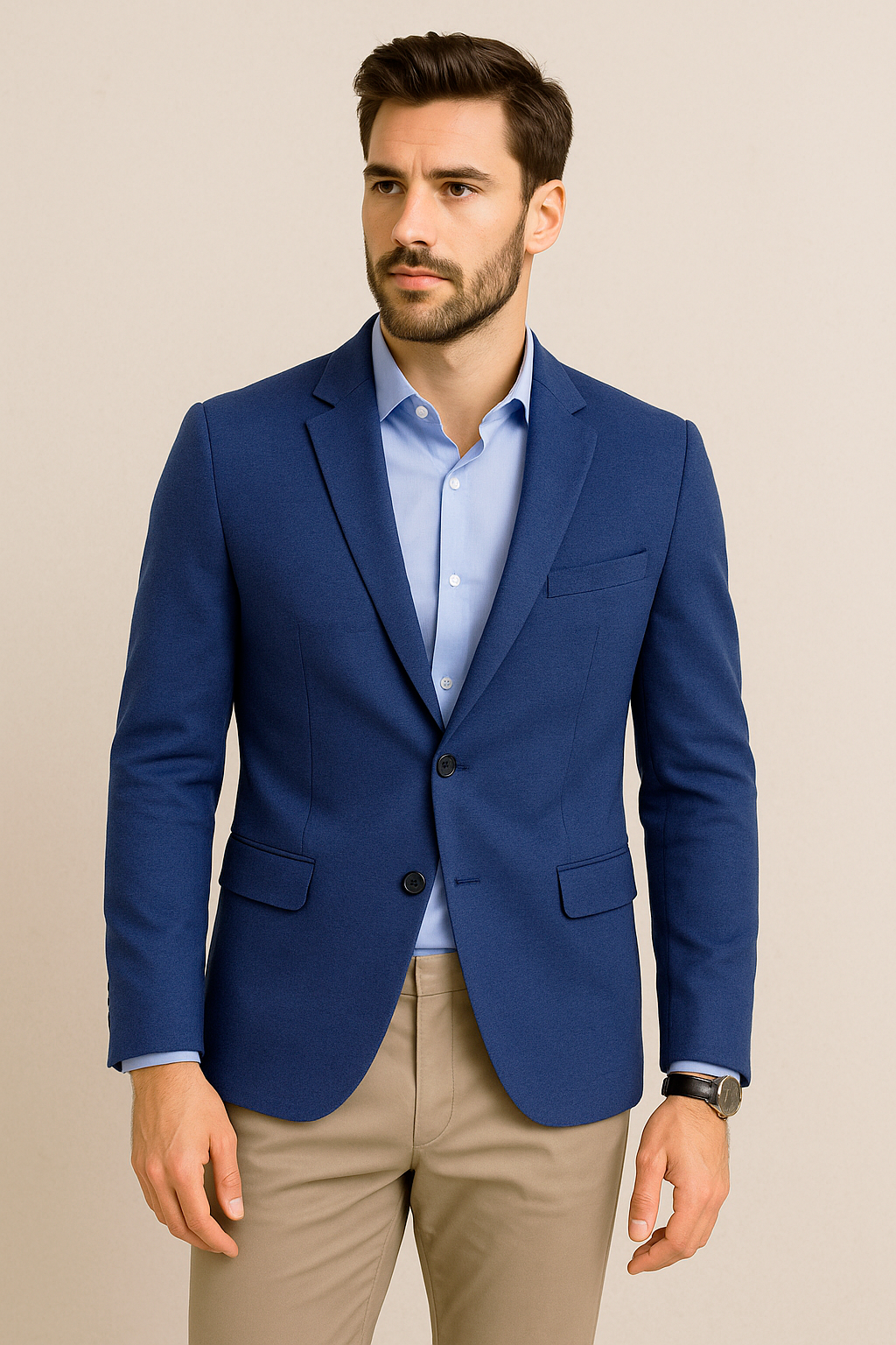 Sacos Para Hombre Liso De Punto FFILATY Azul