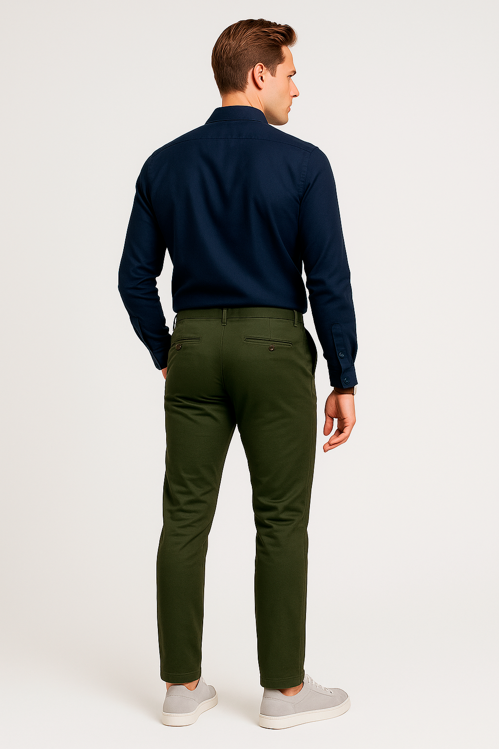 Pantalones Para Hombre Soft Stretch Slim GPAXAR Militar