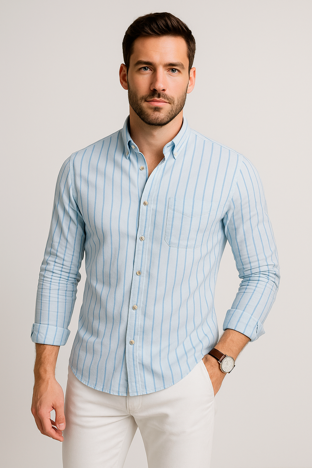 Camisas Para Hombre Regular Fit Oxford B51114 Menta