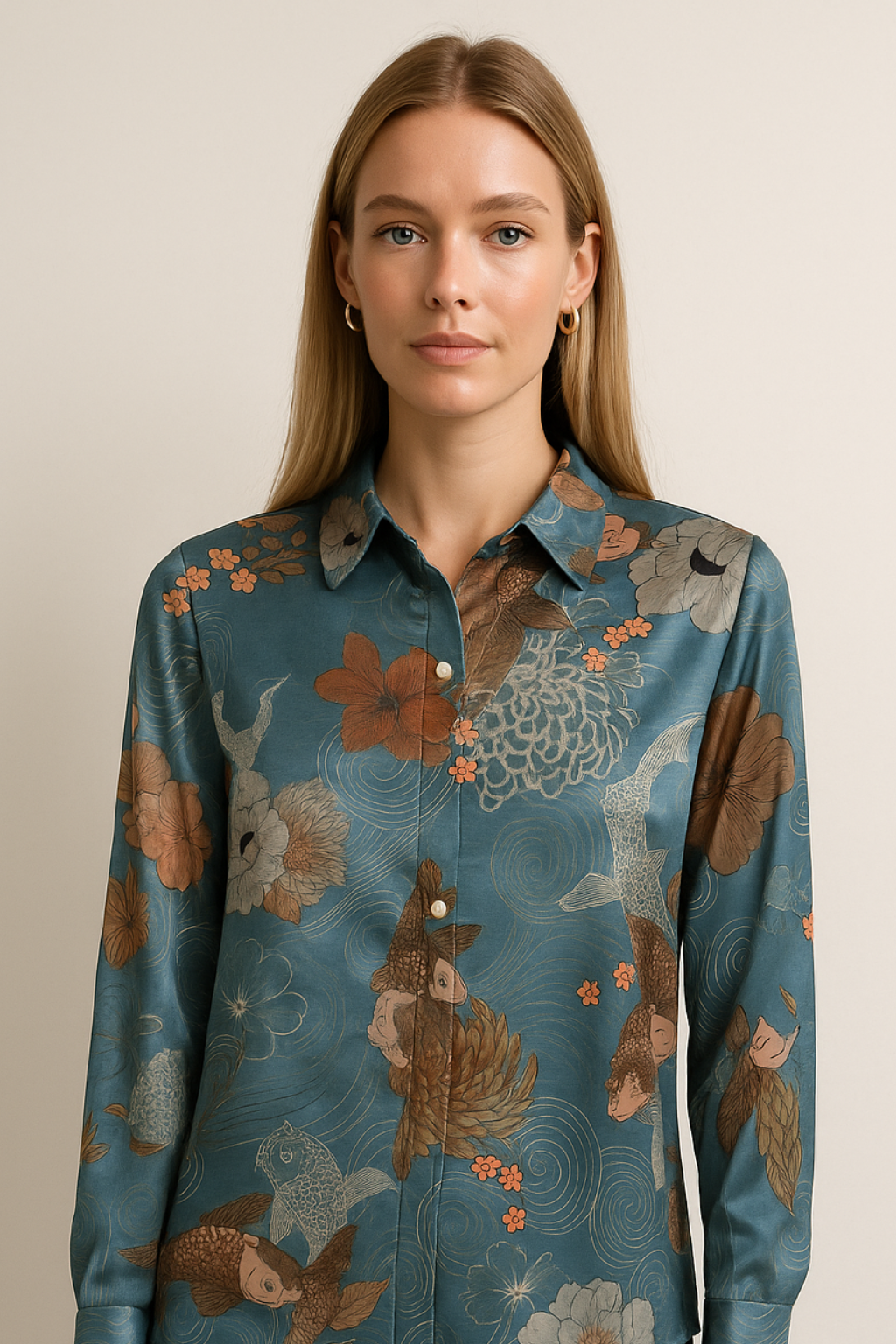 Blusas Para Mujer Camisera Estilo Japonés N53105 Azul