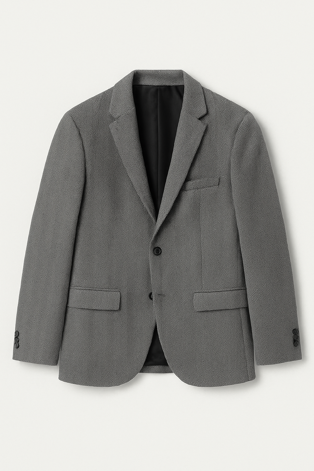 Sacos Para Hombre Tejido Plano De Espiga Con Tacto Suave FGALES Gris