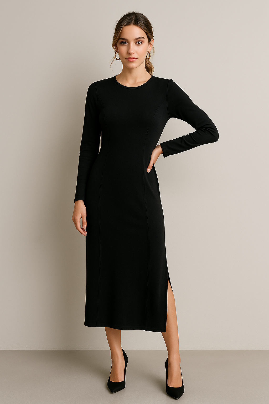 Vestidos Para Mujer De Tubo Abertura Lateral S53108 Negro