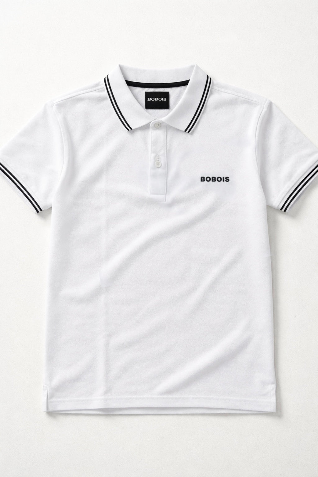 Playeras Polo Para Hombre Básica con Rayas APOLRS Blanco