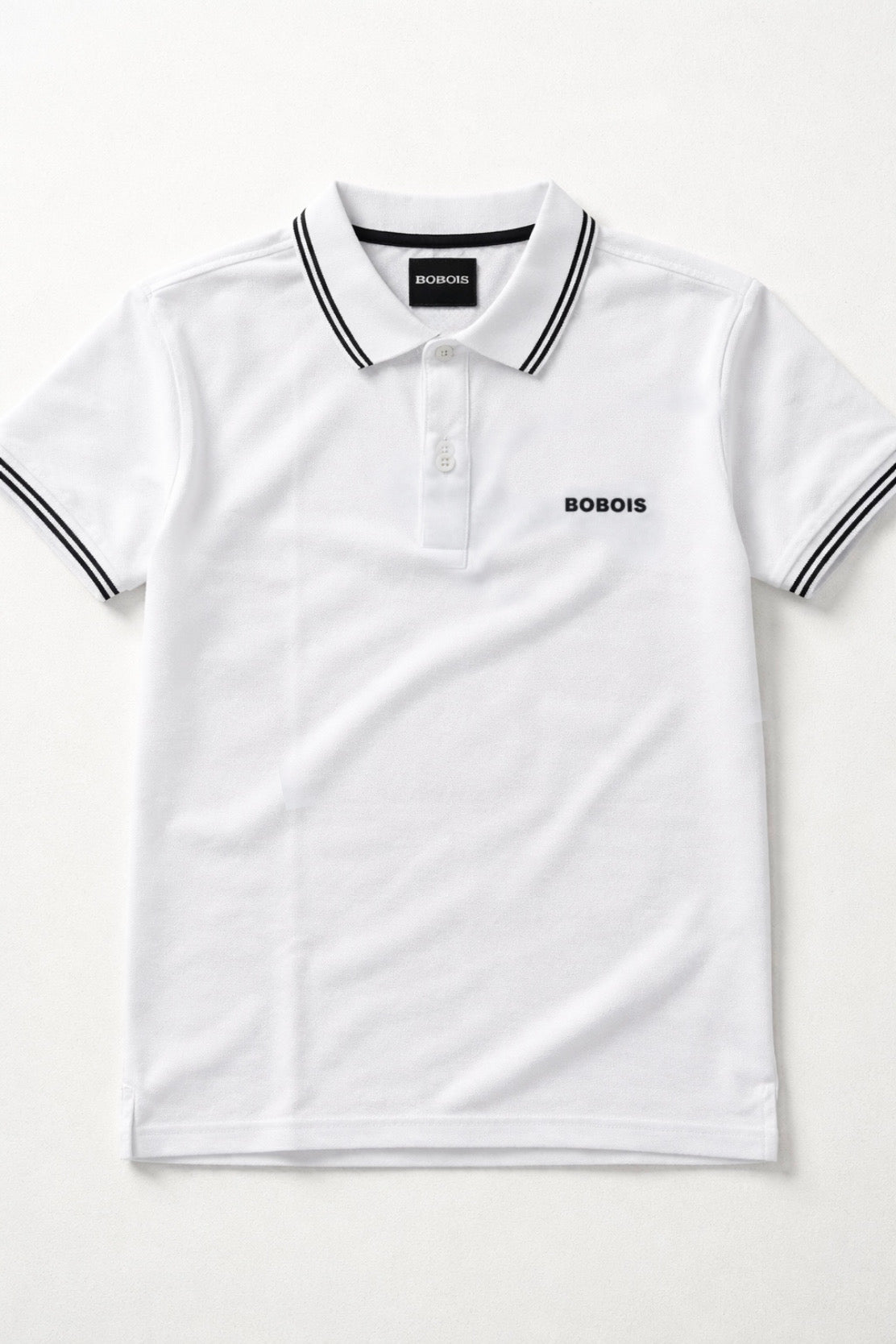 Playeras Polo Para Hombre Básica con Rayas APOLRS Blanco