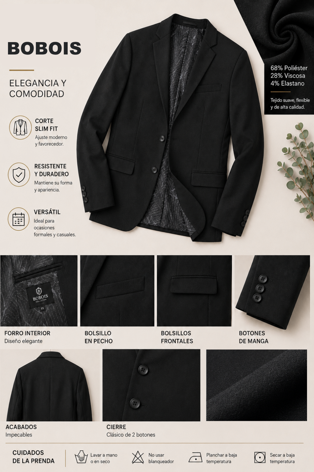 Sacos Para Hombre Liso De Punto FFILATY Marino