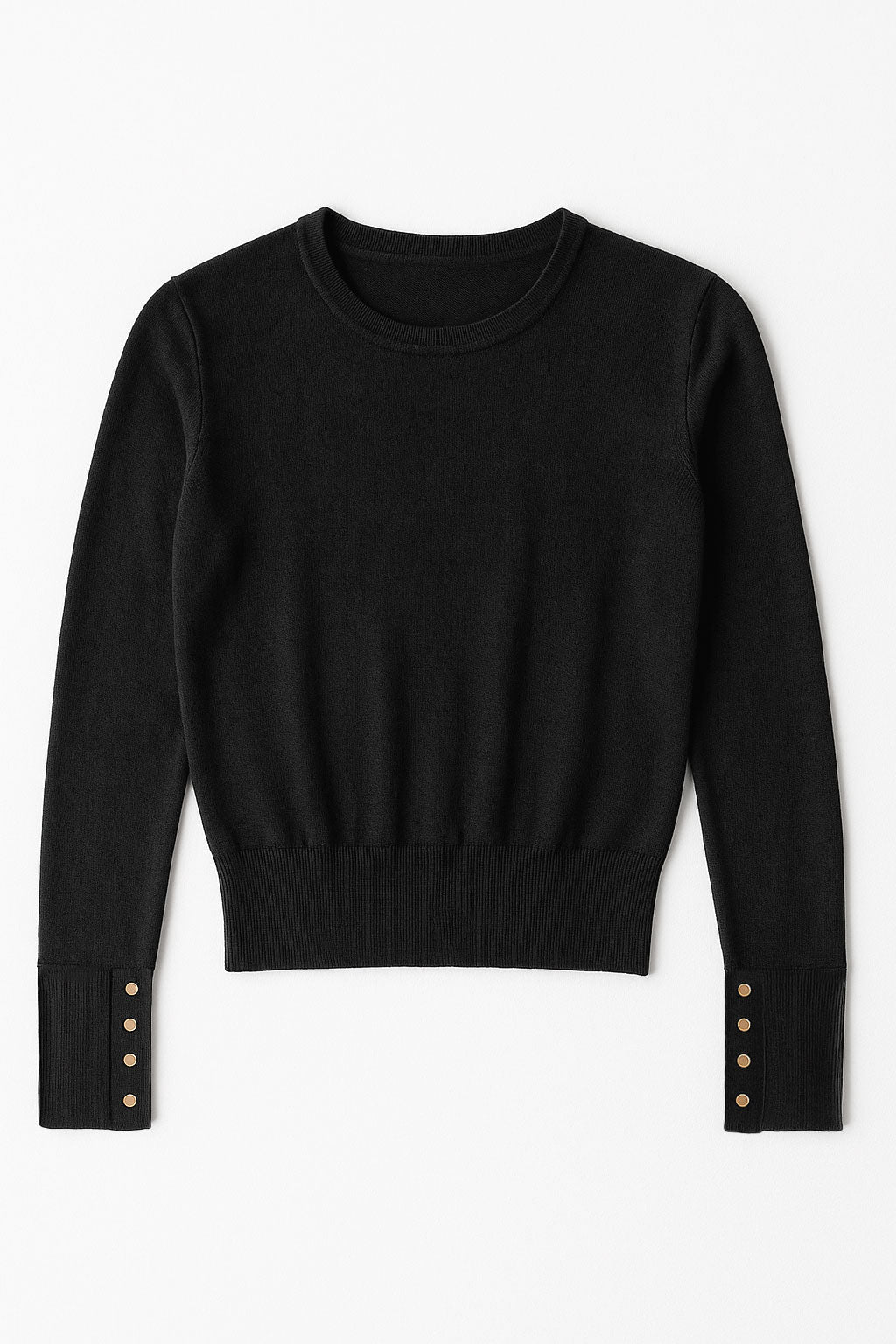 Suéteres Para Mujer Con Botones En Los Puños O53204 Negro
