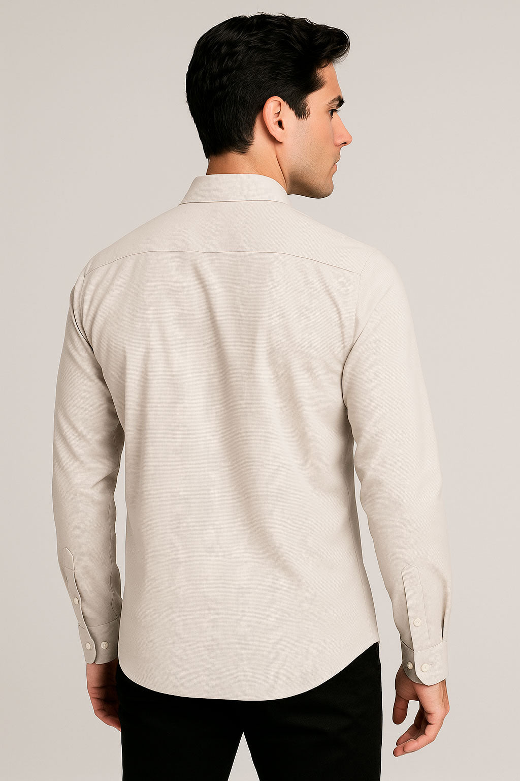 Camisas Para Hombre Spandex Premium Con Textura B55403 Beige