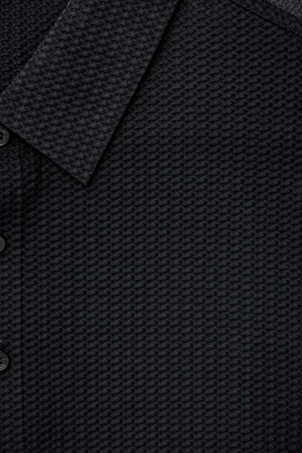Playera Polo para Hombre Casual Jacquard Super Stretch Antiarrugas A61418 Negro