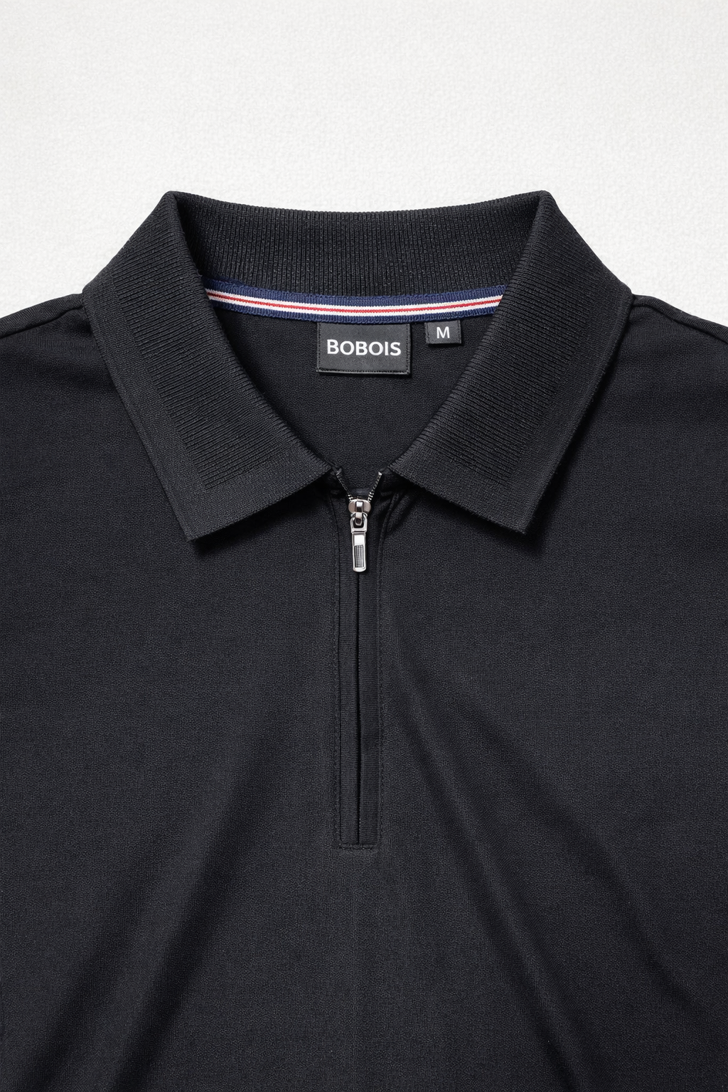Playera Polo para Hombre con Cierre Premium Antiarrugas A61419 Negro