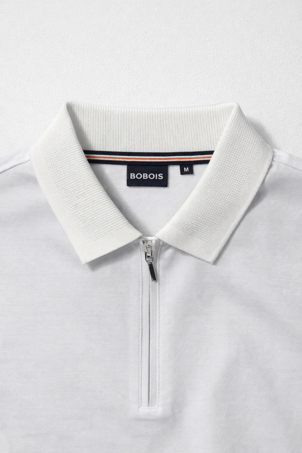Playera Polo para Hombre con Cierre Premium Antiarrugas A61419 Blanco