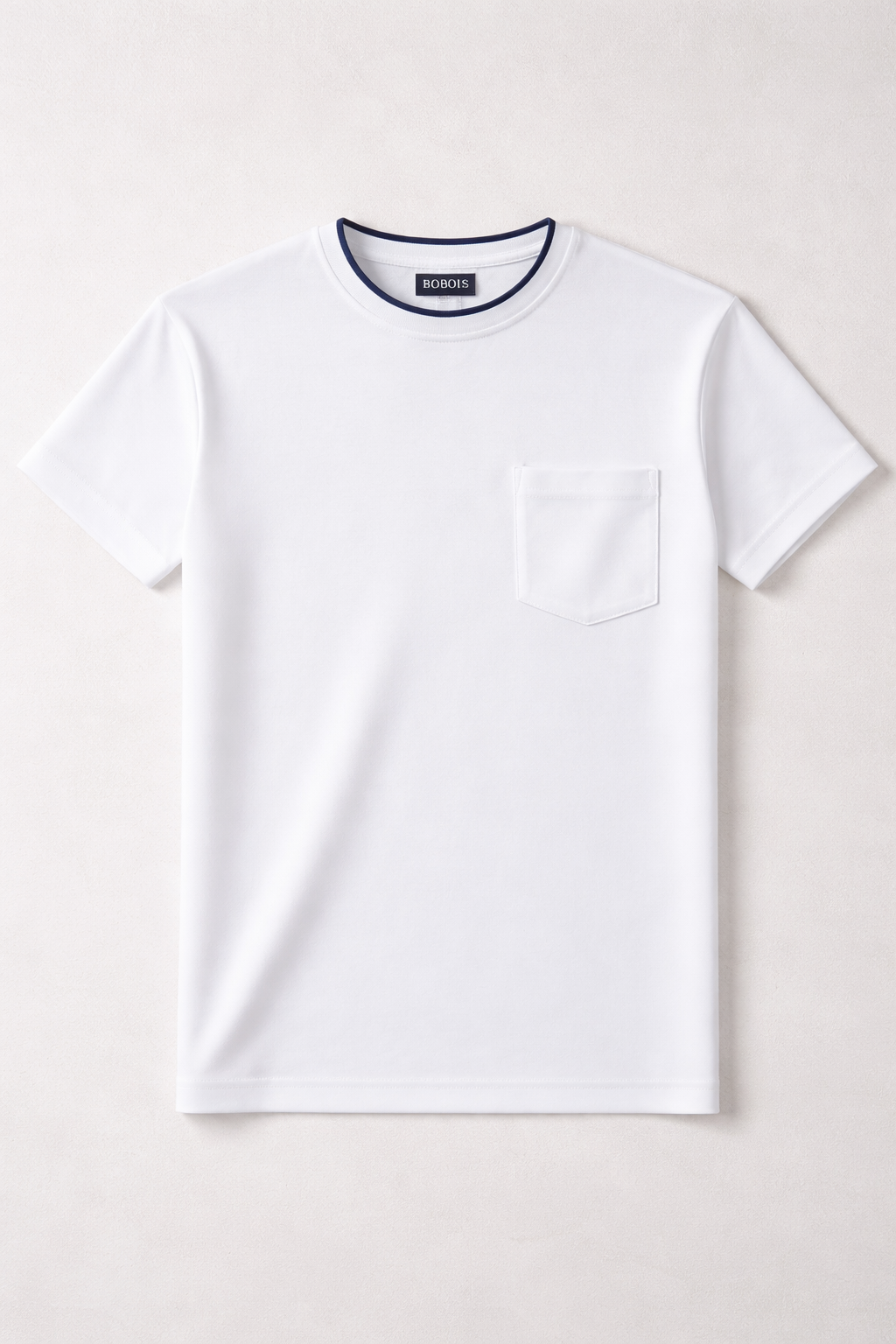 Playera para Hombre Cuello Redondo de Algodón Stretch A61402 Blanco