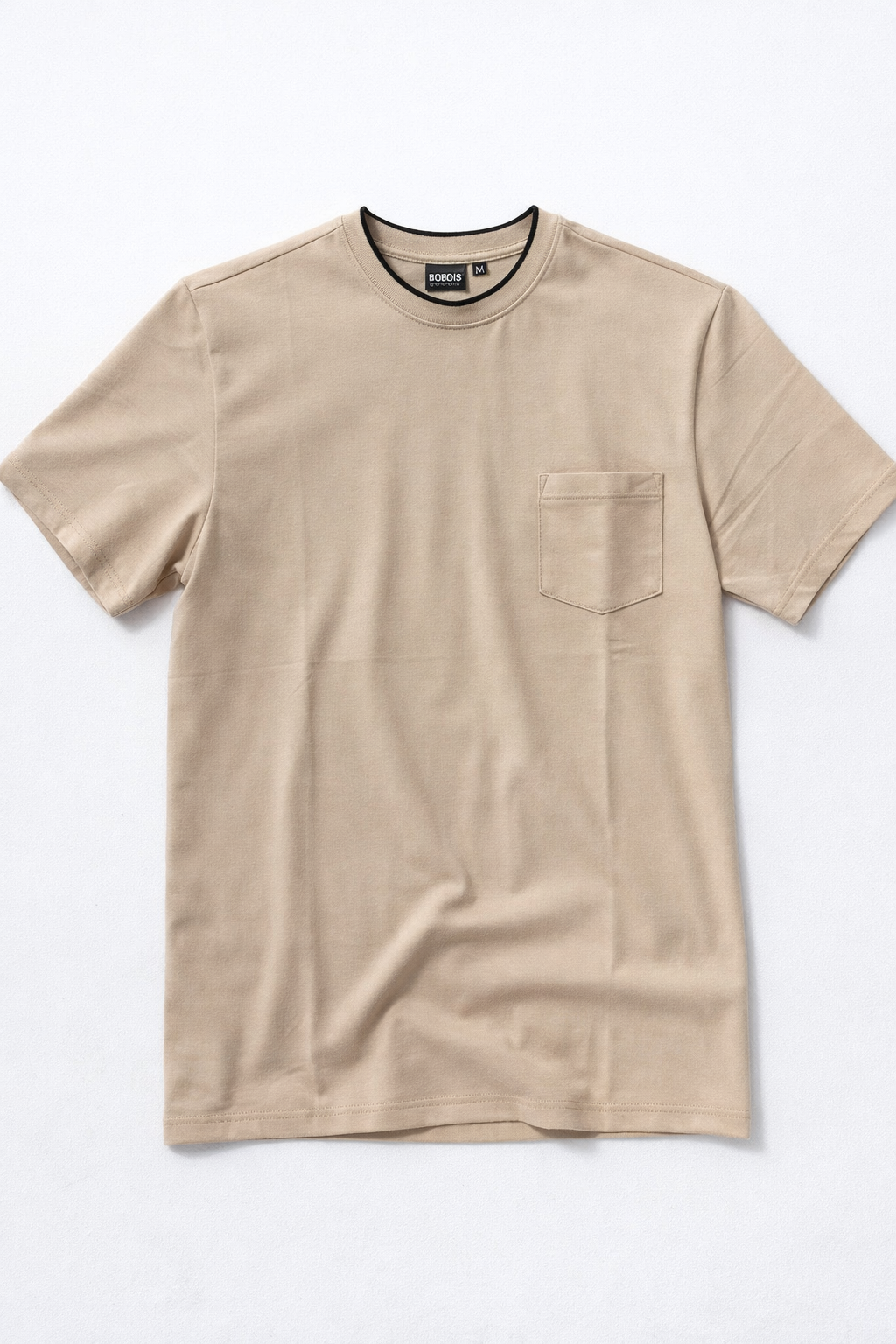 Playera para Hombre Cuello Redondo de Algodón Stretch A61402 Arena