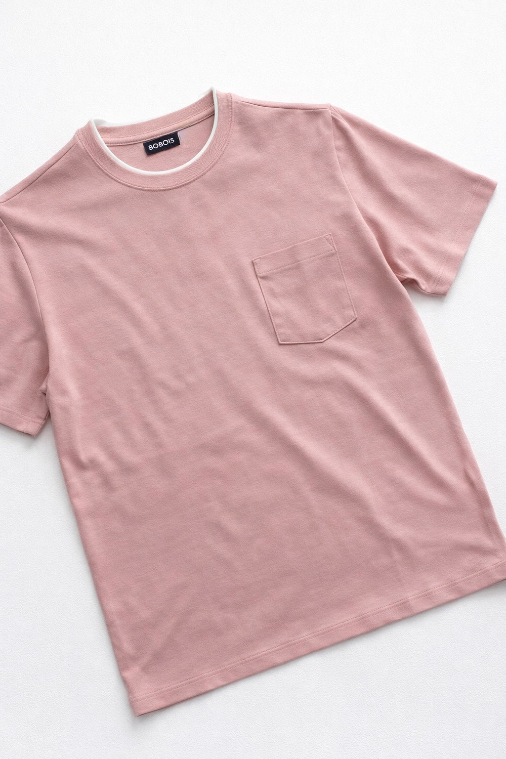 Playera para Hombre Cuello Redondo de Algodón Stretch A61402 Rosa
