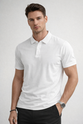 Playera Polo para Hombre Casual Super Stretch Antiarrugas A61410 Hueso