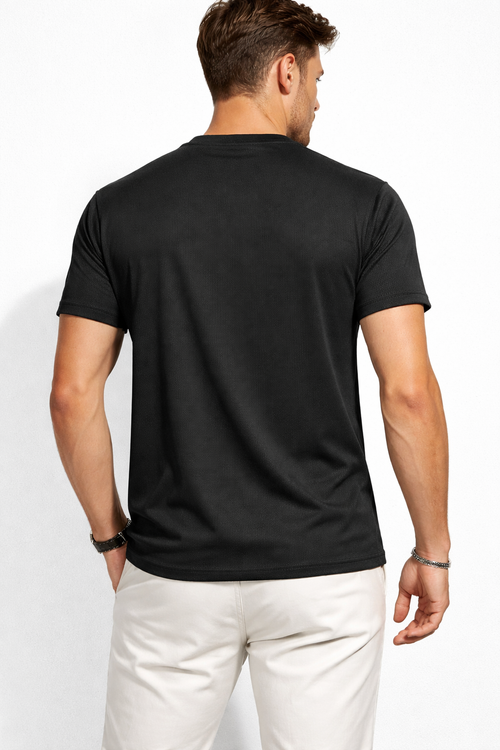 Playeras Para Hombre Manga Corta Micro Pique A61301 Negro